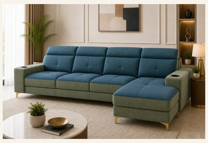 Two-Tone Colorblock Sectional
