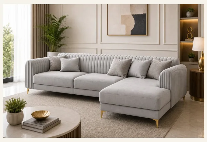 Ribbed-Arm Sectional