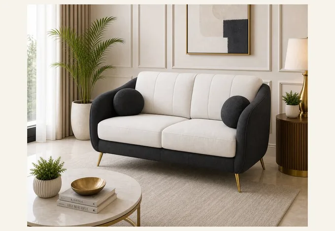 Two-Tone Bolster Loveseat