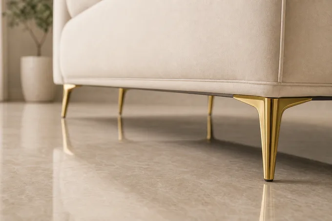 Slim gold pin legs